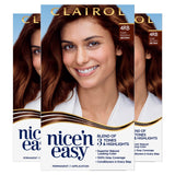 Clairol Nice'n Easy Permanent Hair Dye, 4RB Dark Reddish Brown Hair Color, Pack of 3