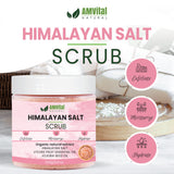 AMVital Himalayan Salt Body Scrub, Helps to Moisturize and Soften Skin, Deep Cleansing Facial Cream for All Skin Types, Moisturizing and Exfoliating Body, Face, Hand, Foot Scrub (8.8oz)