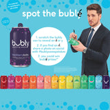 BUBLY Sparkling Water, 15 Flavor Sampler, 12 fl oz Cans, (18 Pack), Blue