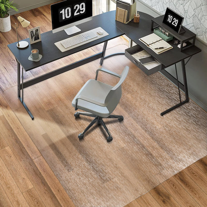 Clear Chair Mat, TYDLE 50" x 65" Large Office Chair Mat for Hard Floor, Vinyl Chair Mat for Gaming Chairs, Slip Resistant Floor Protector Rolling Computer Desk Mat for Hardwood Floor, Clear