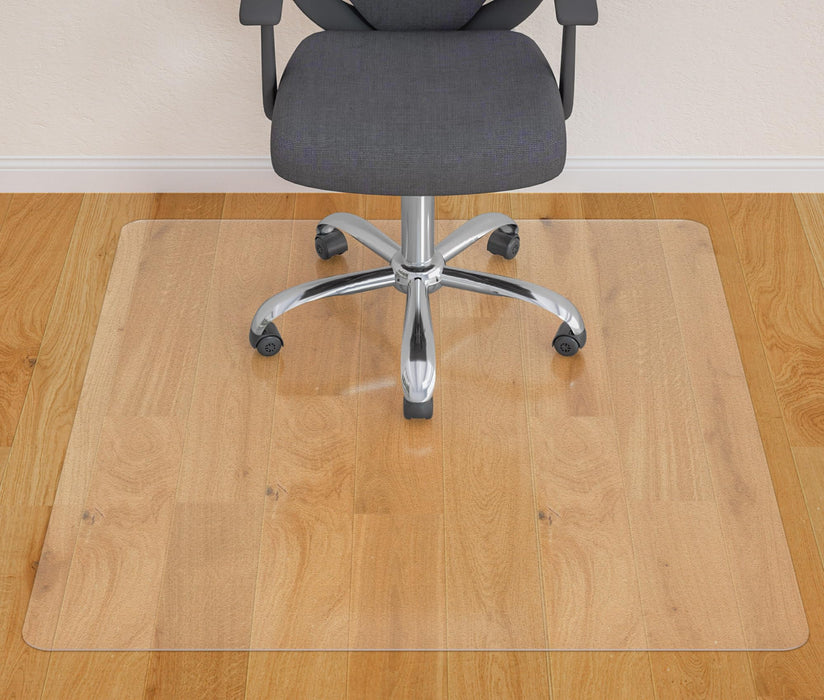 HOMEK Office Chair Mat for Hardwood Floor- 48" x 48" Clear Desk Computer Chair Mat for Hard Wood/Tile Floors, Easy Glide Plastic Mat for Under Office Chairs on Hardwood for Work & Home