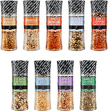 Soeos Spice Seasoning Set of 9 with Integrated Grinders, Individual Spice Grinder, Pure and Fresh Perfect for BBQ Seasoning Gift Set, Grilling Spice, Pepper Grinder,colorful