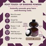 Root Touch Up Powder for Medium Brown Hair by Style Edit | Cover Up Hair Color for Grays and Roots Coverage|Root Concealer for Medium Brown Hair | Mineral Infused Binding Hairline Powder|0.13 oz. Tub