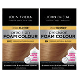 John Frieda Precision Foam Color, Medium Natural Blonde 8N, Full-coverage Hair Color Kit, with Thick Foam for Deep Color Saturation 2 Pack