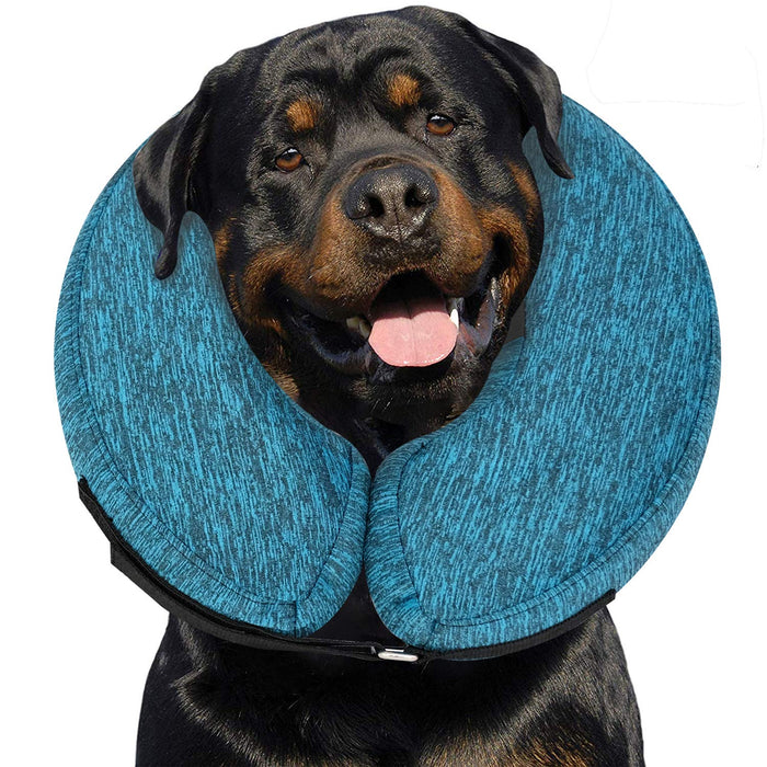 MIDOG Dog Cone Collar, Inflatable Dog Neck Donut Collar Alternative After Surgery, Soft Protective Recovery Cone for Small Medium Large Dogs and Cats Puppies - Alternative E Collar (Blue, XL)