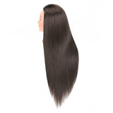 FUTAI 30 Inch Long Dark Brown 20% Real Human Hair Mannequin Head with Stand for Hairdresser Practice Braiding Styling Cosmetology Manikin Manican Doll Training Head