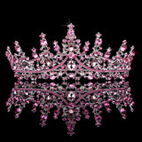 TOBATOBA Tiaras for Women, Pink Crystal Tiara Crowns for Women, Wedding Tiara for Bride Queen Crown, Royal Princess Quinceanera Headpieces for Birthday Prom Pageant Halloween Cosplay Accessories