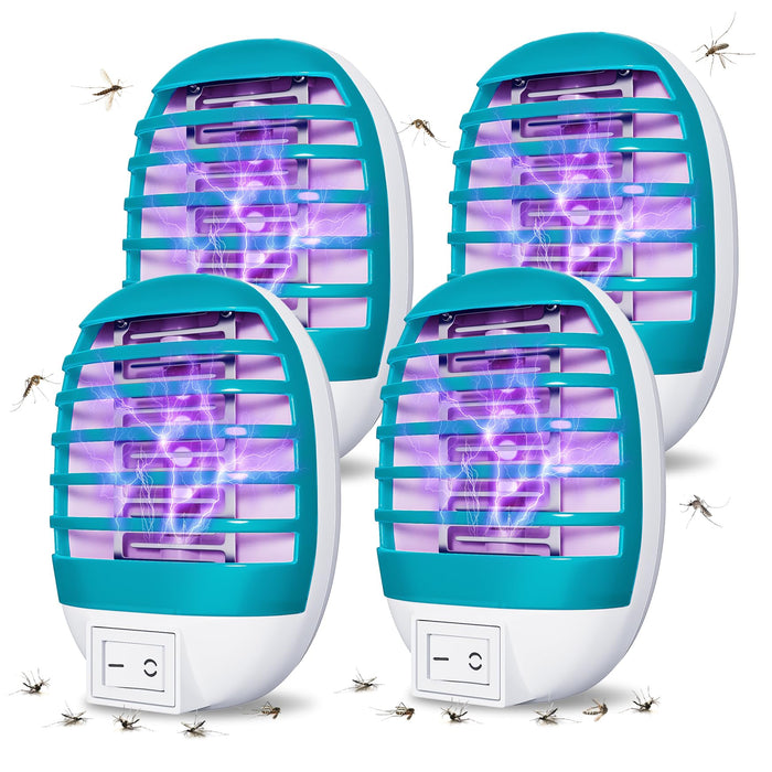 4 Pack Plug in Bug Zapper Indoor Flying Insect Trap, Electronic Mosquito Zapper Gnat Traps with LED Light for Patio, Bedroom, Kitchen, Office