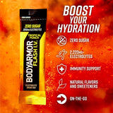 BODYARMOR Flash IV Electrolyte Packets, Tropical Punch - Zero Sugar Drink Mix, Single Serve Packs, Coconut Water Powder, Hydration for Workout, Travel Essentials, Just Add Sticks to Liquid (15 Count)