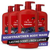 Old Spice Body Wash for Men, NightPanther Scent, Long Lasting Lather, 30 oz (Pack of 4)