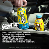 GHOST Hydration Drink, Sour Patch Kids Blue Raspberry - RTD Sports Drinks with Electrolytes for Hydration - Beverage for Athletes - Zero Caffeine & Zero Sugars - 16.9 Fl Oz, 12 Pack