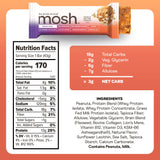 MOSH Peanut Butter Protein Bars, Keto Snack, Gluten-Free, No Added Sugar, Lion's Mane, Supports Brain Health, Recovery, Breakfast To-Go (12 Bars)