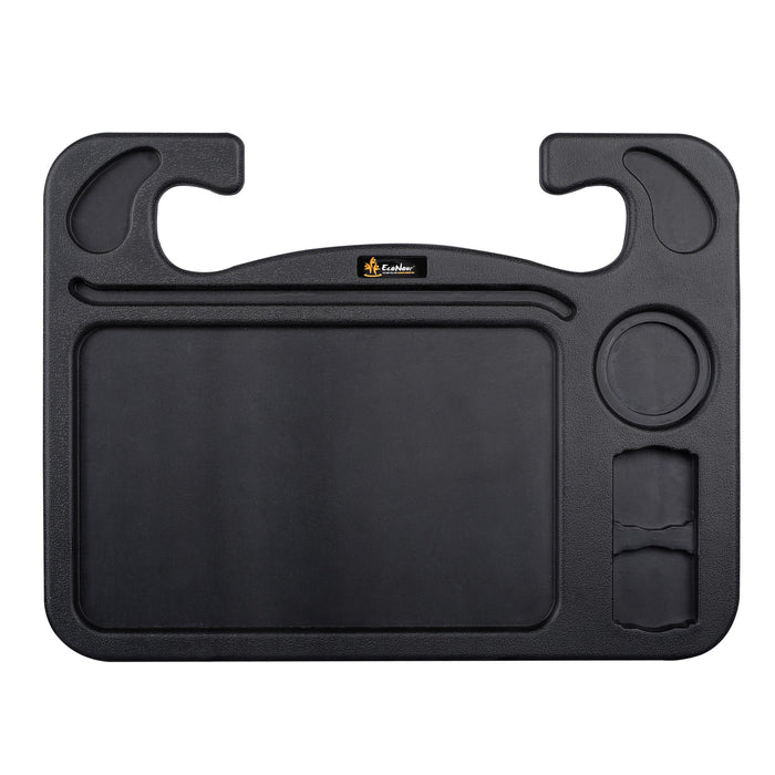 EcoNour 4 in 1 Car Steering Wheel Tray - 2026 Upgraded Tray with Dual Sauce Dip Holder and Tablet Holder | Spacious Steering Wheel Desk for Food and Laptop | Car Accessories (Large)