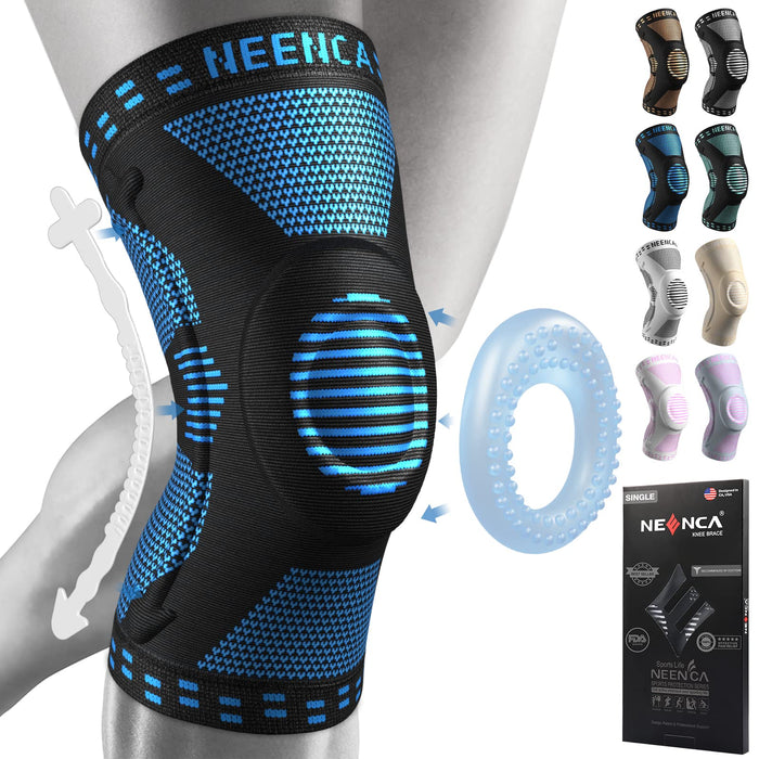 NEENCA Knee Brace for Women & Men, Medical Knee Support with Patella Pad & Side Stabilizers, Knee Compression Sleeve for Knee Pain, Meniscus Tear, ACL, Joint Pain, Runner, Workout - FSA/HSA Eligible