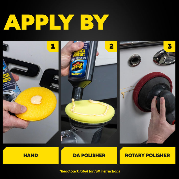 Meguiar's M4916 Marine/RV Heavy Duty Oxidation Remover, Oxidation, Water Spot, Stain, and Boat Scratch Remover for Vehicles with Gel Coat and Fiberglass Surfaces, 16 Oz - Packaging may vary