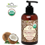 US Organic Fractionated Coconut MCT Oil (Liquid Coconut Oil), USDA Certified Organic, Non-GMO, Perfect for massage, carrier oil for DIY blends, Hair, Skin care. 100% Pure, Hexane-Free (8 oz)