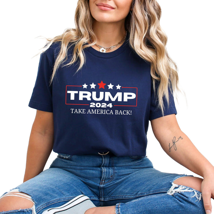 Trump 2024 Take America Back T-shirt, Navy Shirt for Women and Men, Political Shirt, Vote Trump Shirt, Trump Tee Shirts Men and Women, Trump Apparel, Election Shirt