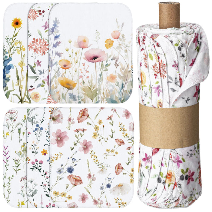 Noveread 36 Pack Reusable Kitchen Cloths Cotton Towels, Wildflowers