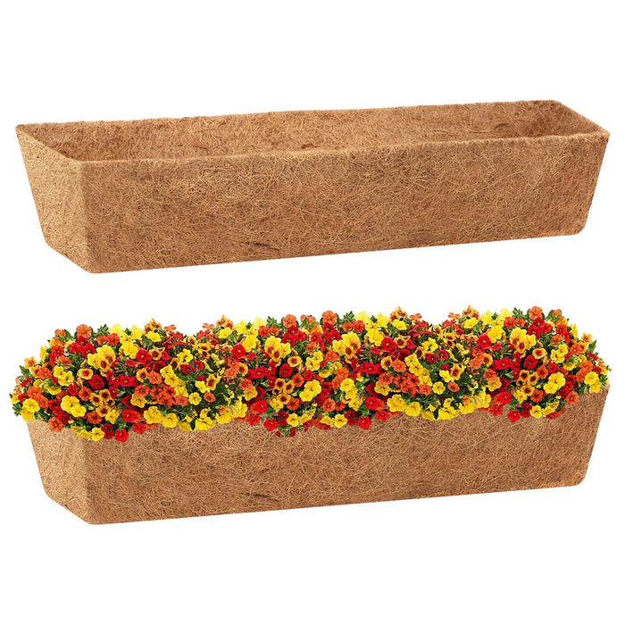 Legigo 2 Pack 48 Inch Square Coco Liners Planter Baskets Liner- Natural Coconut Coir Basket Liner Replacement, Window Box Liners Trough Coconut Liners for Wall Planter Garden Deck Fence Flower Baskets