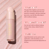 KIMUSE Natural Glow Liquid Filter, Weightless Liquid Highlighter Primer, Foundation Face Primer For a Long-Wear Radiant Glow Soft-Focus Look, Vegan & Cruelty-Free