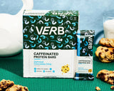 Verb Energy - Oatmeal Chocolate Chip Caffeinated Protein Bars - 190-Calorie 6g Sugar 10g Protein Bar - Vegan Snacks - Gluten Free Breakfast Bars with Organic Green Tea, 49g (Pack of 12)