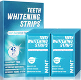 Teeth Whitening Strips for Sensitive White: 42 Pcs Whitener Safe Whitestrip, Enamel Natural Whiten Strip, 30 Minutes Fast-Result Whitened Products for Home Travel Work, 21 Treatments, Mint