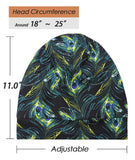 Sleeping Cap,Satin Silk Liner Long Hair Women Braids Soft Bamboo Viscose Blue Camo