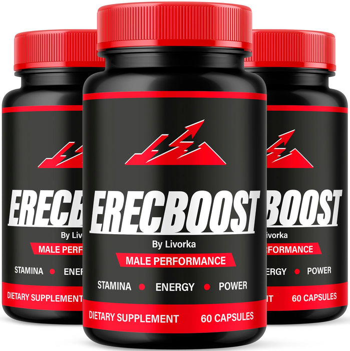 (3 Pack) Erecboost Capsules, All Natural Advanced Formula, 180 Capsules