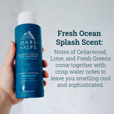 Oars + Alps Men's Moisturizing Body and Face Wash, Skin Care Infused with Vitamin E and Antioxidants, Sulfate Free, Fresh Ocean Splash, 2 Pack