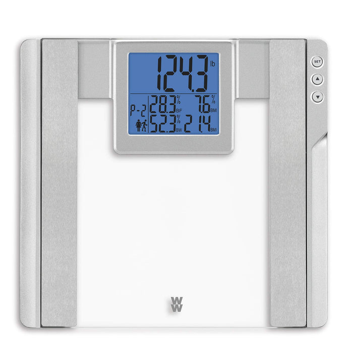 Weight Watchers Scales by Conair Scale for Body Weight, Digital Bathroom Scale with Body Fat and BMI in Large Display Clear