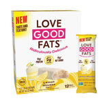 Love Good Fats Keto Bars, Truffle Lemon Mousse - Plant-Based Protein Snack, Low Carb, Low Sugar, Gluten Free, Non GMO, 12 Pack