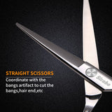 Hair Cutting Scissors Thinning Shears Kit,6.5 inch Professional Haircut Scissors Beard Trimming Shaping Grooming with Comb and Case,Sliver Hairdressing Shears Set for Men Women Pets Barber Salon Home