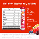 Zipfizz Daily Energy Drink Powder, Fruit Punch, 20 Pack 3-in-1 Sustained Energy, Rapid Hydration, and Essential Vitamins Sugar-Free Electrolyte Powder Contains Vitamin B-12 & Antioxidants