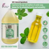 BAMBOO AND BIRCH Pure Castile Soap Liquid Organic, Certified Palm Oil Free Natural Soap, Peppermint, 64 oz