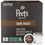 Peet's Coffee, Dark Roast K-Cup Pods for Keurig Brewers - Major Dickason's Blend 88 Count (4 Boxes of 22 K-Cup Pods)