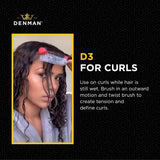 Denman Curly Hair Brush D3 (African Violet) 7 Row Styling Brush for Detangling, Separating, Shaping and Defining Curls - For Women and Men