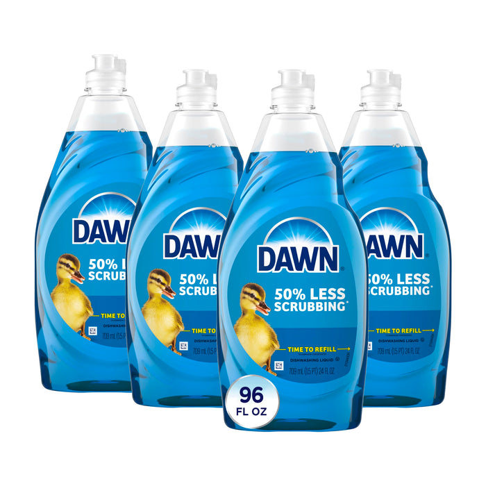 Dawn Ultra Dish Soap, Dishwashing Liquid, Original, Dish Soap Liquid, Dish Soap Refill, 4x24 Fl Oz Bundle