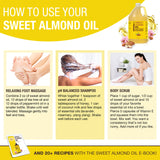 Seven Minerals, Pure Cold Pressed Sweet Almond Oil - 1 Gallon - Unrefined & 100% Natural For Skin & Hair, with No Added Ingredients - Perfect Carrier Oil for Essential Oils