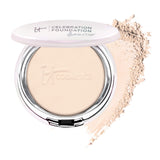 IT Cosmetics Celebration Foundation Illumination, Fair (W) - Full-Coverage, Anti-Aging Powder Foundation - Blurs Pores, Wrinkles & Imperfections - 0.3 oz Compact