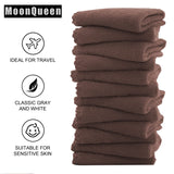 Microfiber Facial Cloths Fast Drying Washcloth 12 pack - Premium Soft Makeup Remover Cloths - Wood Brown