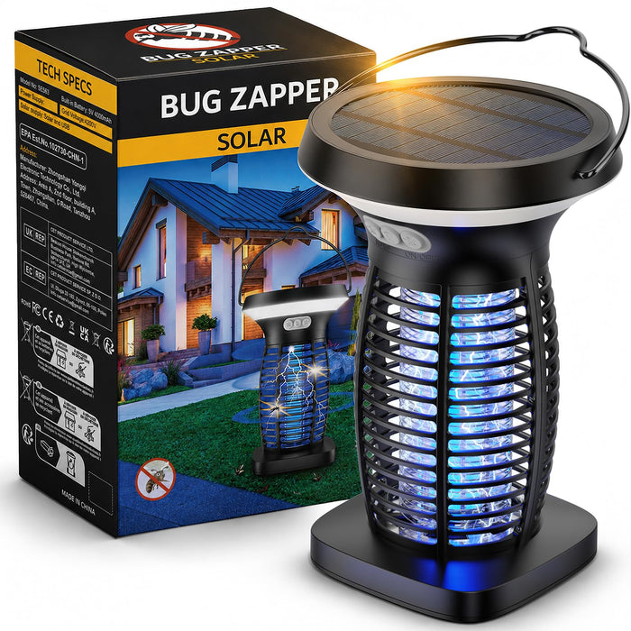 OnBeam Solar Bug Zapper Outdoor, 4200V Electric Mosquito Killer for Patio
