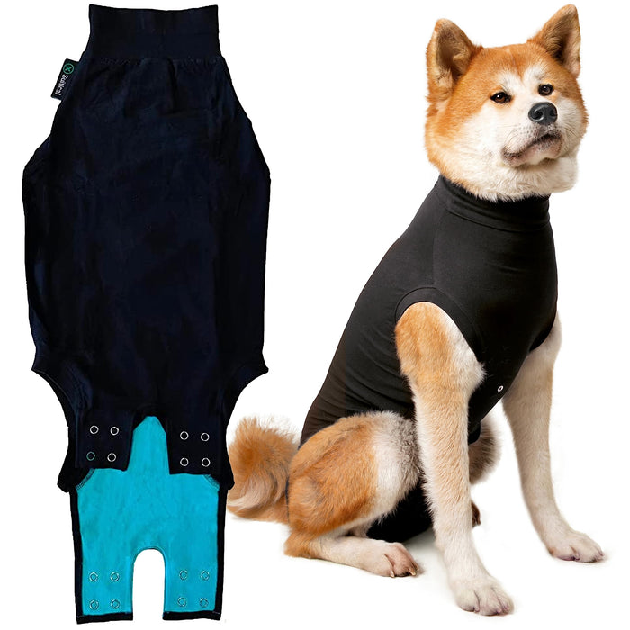 Suitical Recovery Suit for Dogs - Dog Surgery Recovery Suit with Clip-Up System - Breathable Fabric for Spay, Neuter, Skin Conditions, Incontinence - XL Dog Suit, Black