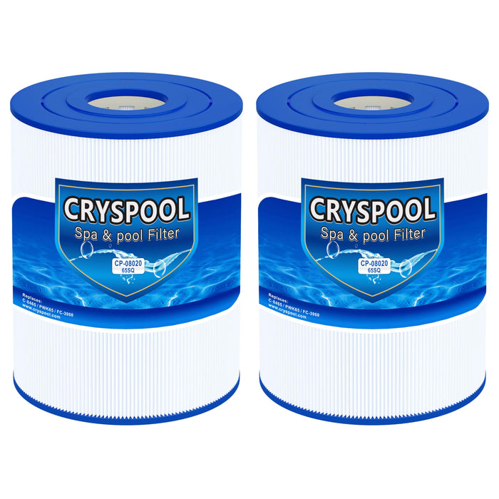 Cryspool® pwk65 Compatible with Watkins 31114, Hot Spot spa Filter, C-8465, FC-3960, 71827, 71828, Watkins 65 sq.ft hot tub Filter, 2 Pack
