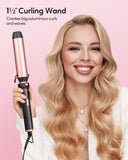 Wavytalk 5 in 1 Curling Iron,Curling Wand Set with Thermal Brush and 4 Interchangeable Ceramic Curling Wand(0.5”-1.5"),Instant Heat Up Wand Curler, Dual Voltage Curling Iron