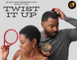 Twist It Up Comb (Bond Black) - Alternative to Hair Sponges for Black Men Curls and Sponge for Hair, Tennis Racket for Hair Twist Comb