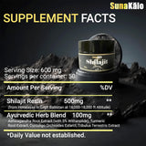 Suna Kalo Pure Himalayan Organic Shilajit Resin - Gold Grade, 100% Shilajit Supplement with 85+ Trace Minerals, Energy & Immune Support