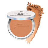 IT Cosmetics CC+ Airbrush Perfecting Powder Foundation - Buildable Full Coverage Of Pores & Dark Spots - Hydrating Face Makeup with Hydrolyzed Collagen & Niacinamide - Rich - 0.33 Oz