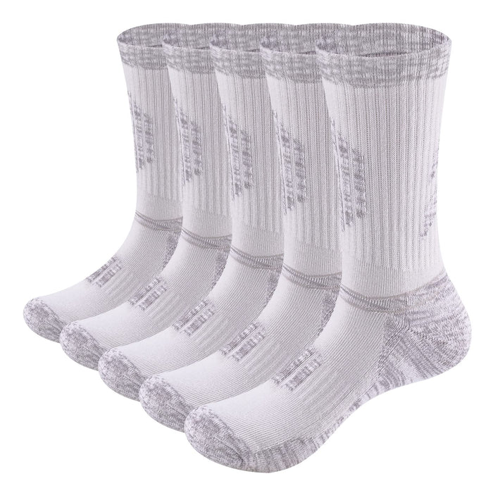 YUEDGE Women's Hiking Socks Moisture Wicking Gym Fitness Athletic Socks Casual Cushion Crew Socks for Women 6-9, 5 Pairs