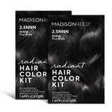 Madison Reed Radiant Hair Color Kit, Soft Black for 100% Coverage of Resistant Gray Hair, Ammonia-Free, 2.5NNN Parma Black, Permanent Hair Dye, Pack of 2