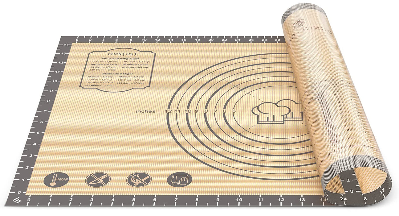 Baking Mat, 28" x 20" Large Silicone Non-slip Baking Pastry Mat with Measurement, Non Stick Silicone Mats for Kitchen Counter, Fondant Mat, Counter Mat, Dough Rolling Mat, Oven Liner, Pie Crust Mat